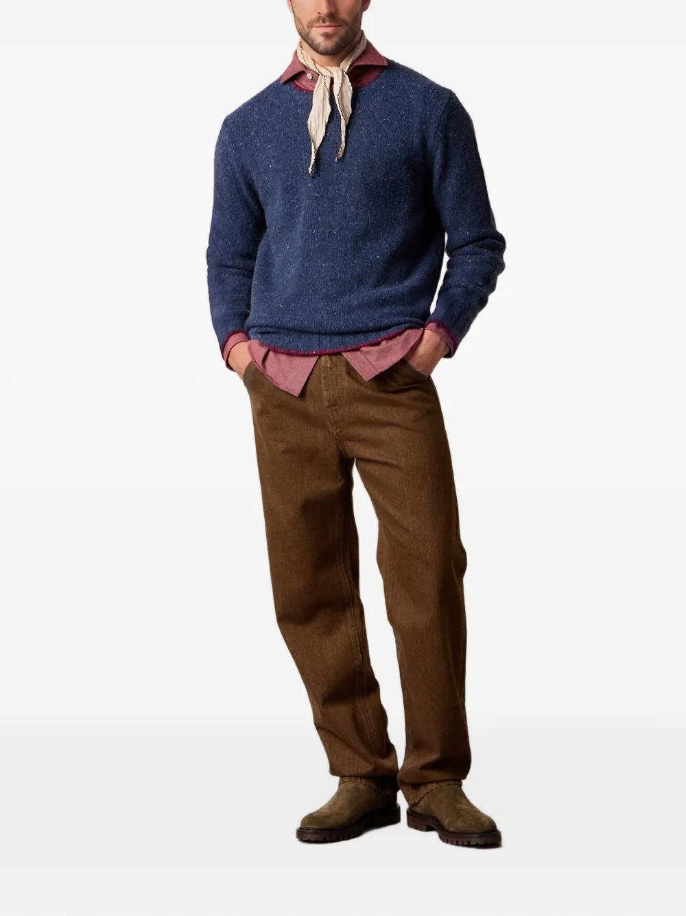 Brooks Brothers Trui met ronde hals Blauw