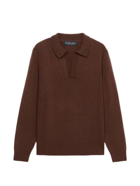 Brooks Brothers Gerippter Pullover mit offenem Kragen