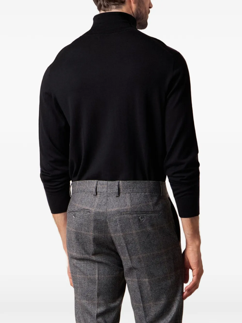 Brooks Brothers merino wool turtleneck sweater Zwart