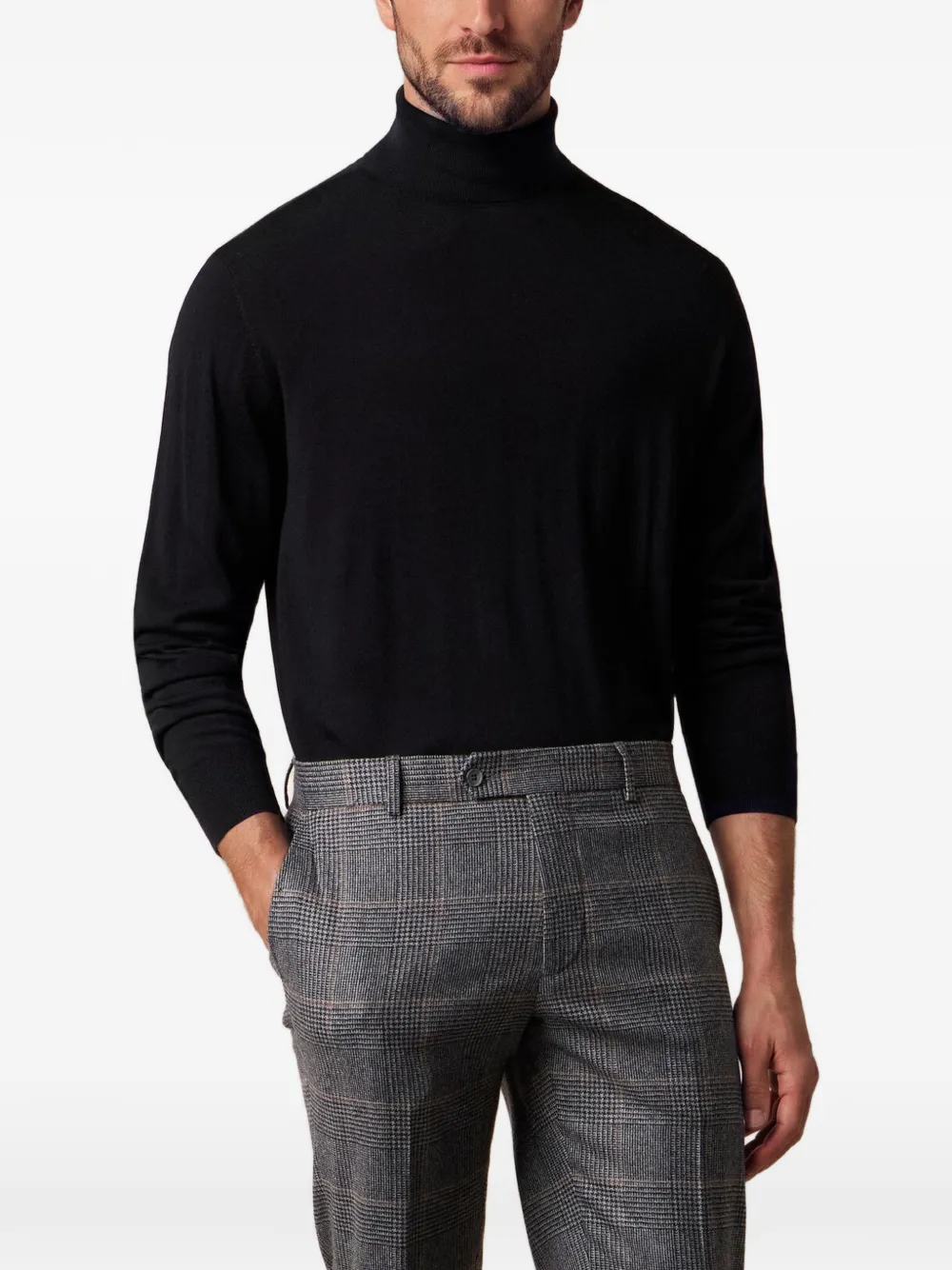 Brooks Brothers merino wool turtleneck sweater Zwart