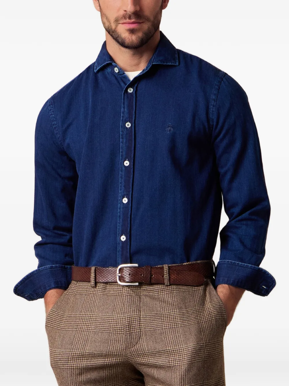 Brooks Brothers Denim overhemd Blauw