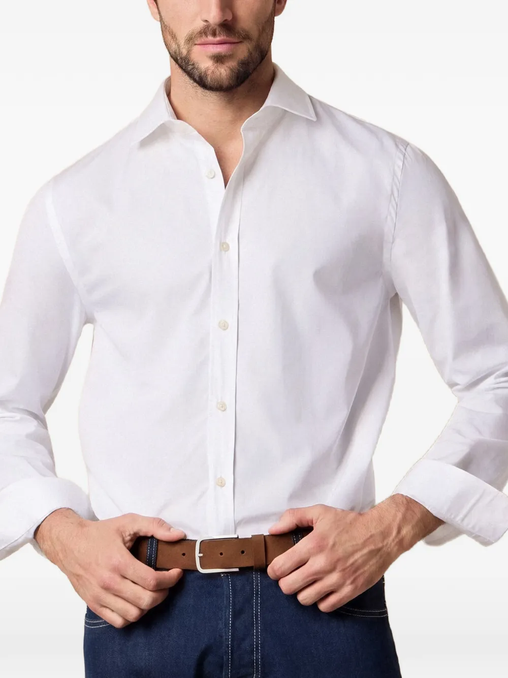 Brooks Brothers Getailleerd overhemd Wit