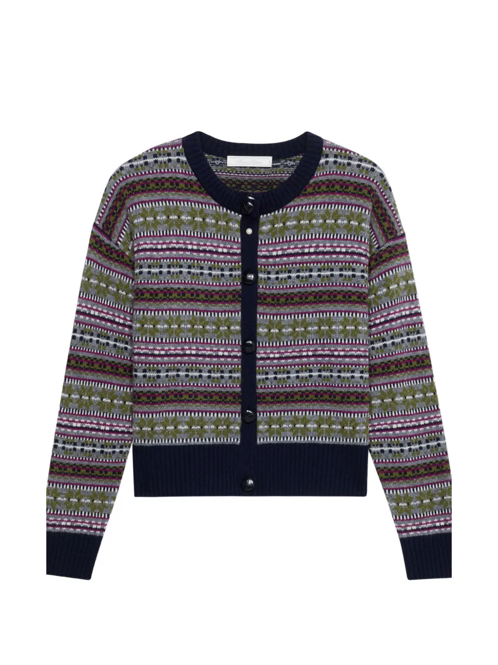 Brooks Brothers Fair Isle lambswool cardigan - Grigio