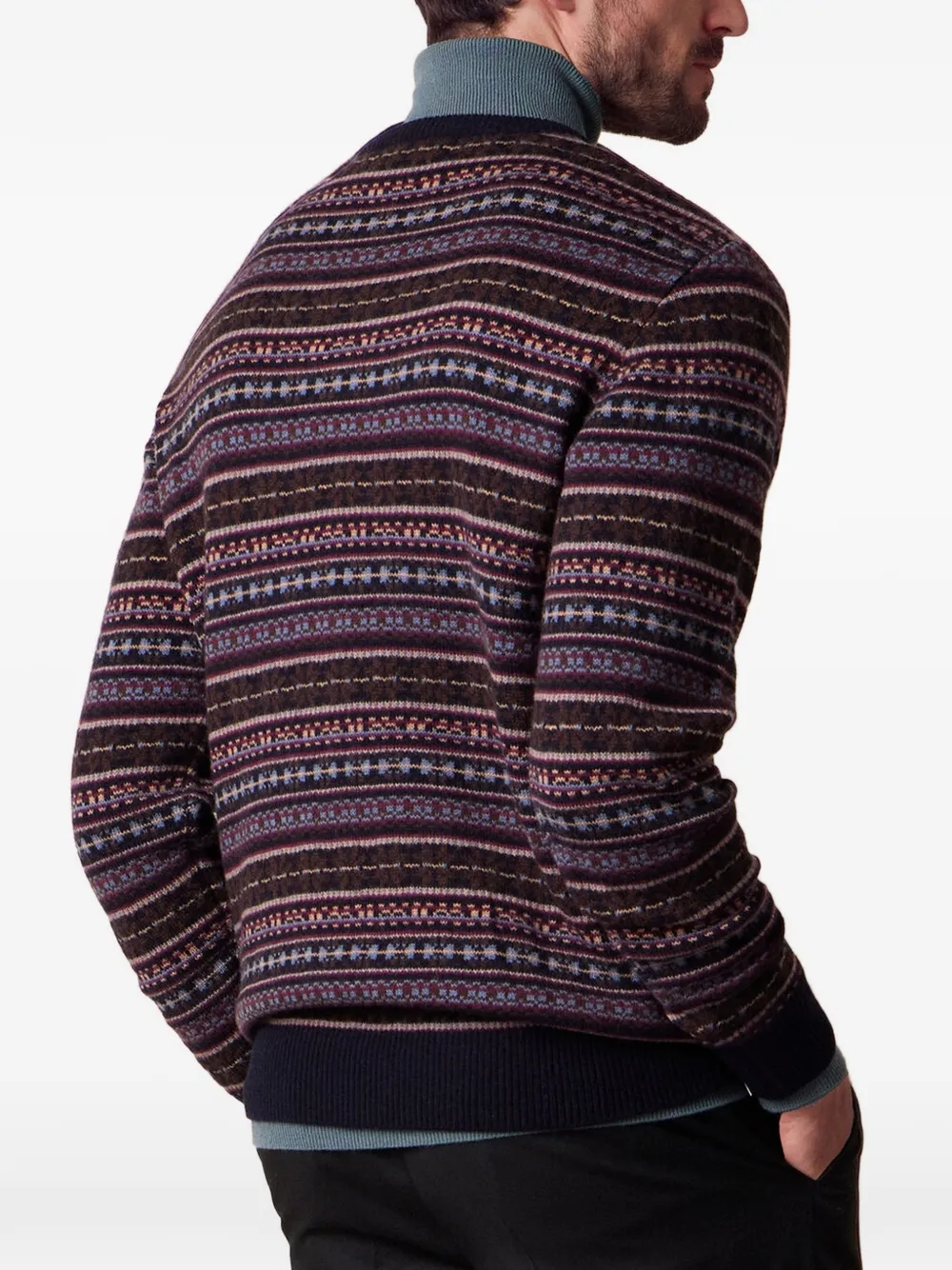 Brooks Brothers Fair Isle lamswollen trui Blauw