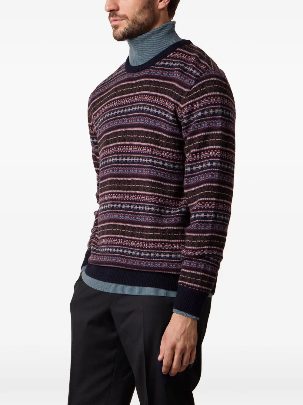Brooks Brothers Fair Isle lamswollen trui Blauw