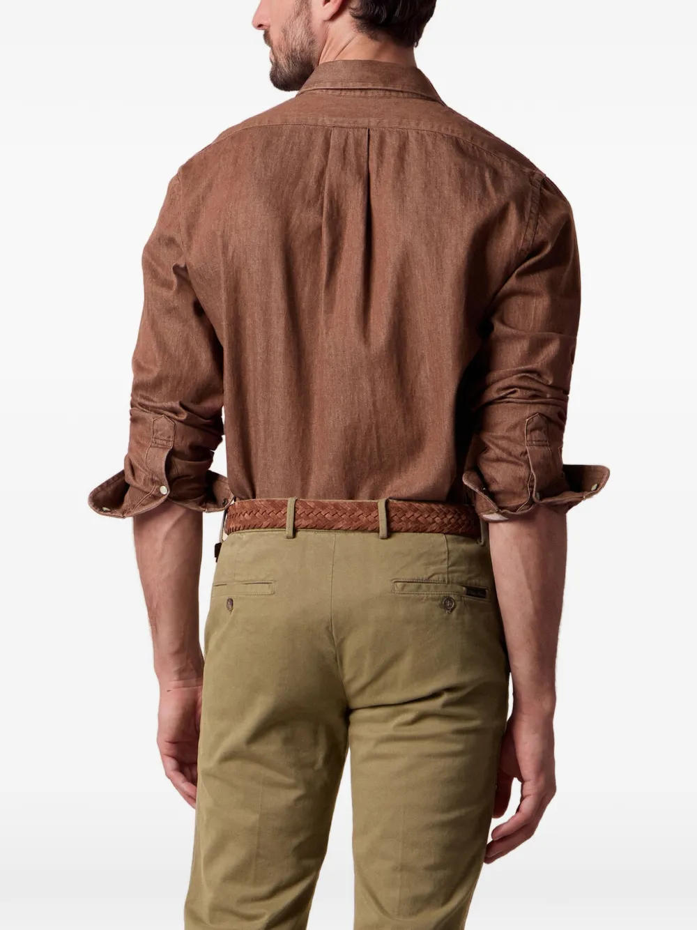 Brooks Brothers Denim overhemd Bruin