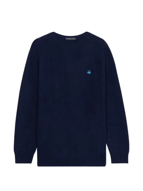 Brooks Brothers logo-embroidered wool sweater