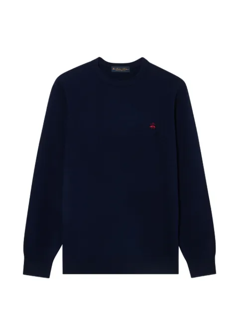Brooks Brothers logo-embroidered lambswool sweater