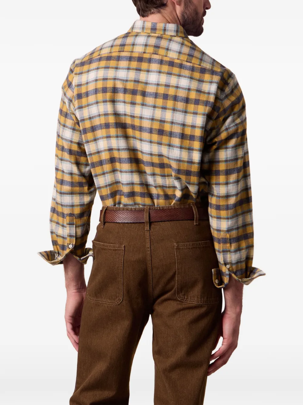 Brooks Brothers Geruit overhemd Geel