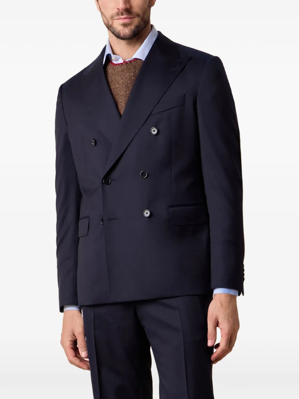 Brooks Brothers Blazer met dubbele rij knopen Blauw