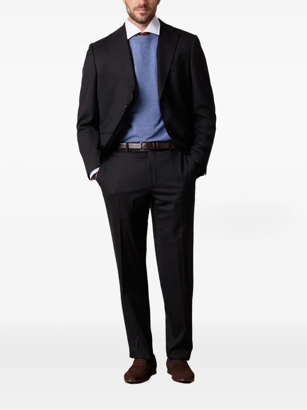 Brooks Brothers Twill blazer met enkele rij knopen Zwart