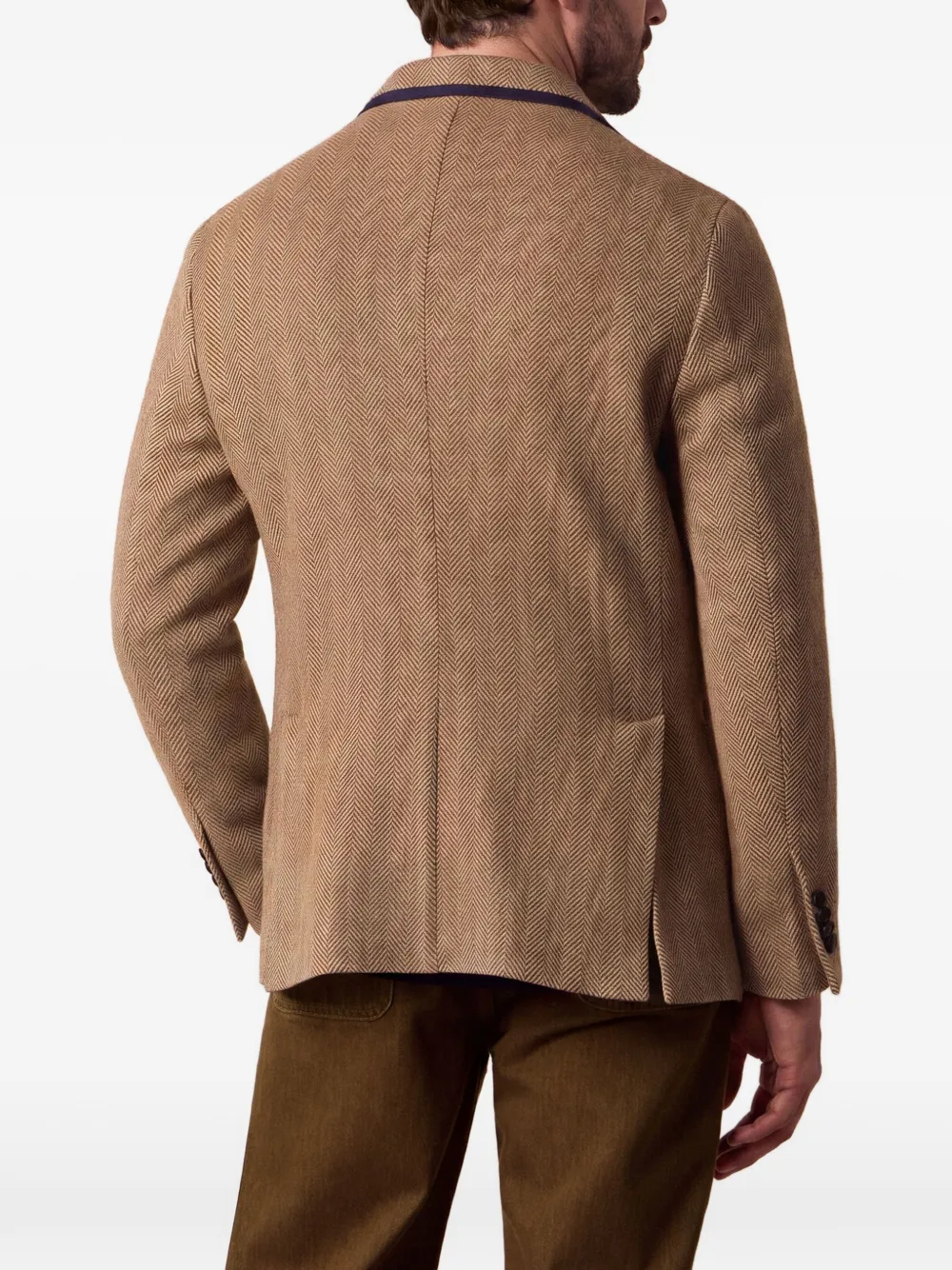 Brooks Brothers Blazer met visgraatpatroon Bruin
