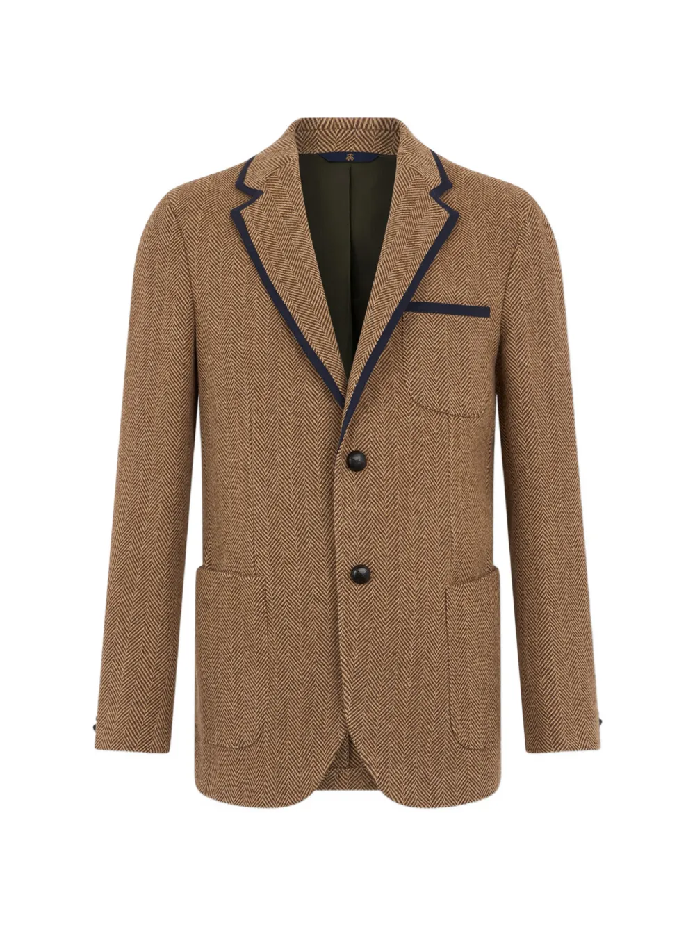 Brooks Brothers Blazer in misto lana con motivo spina di pesce - Marrone