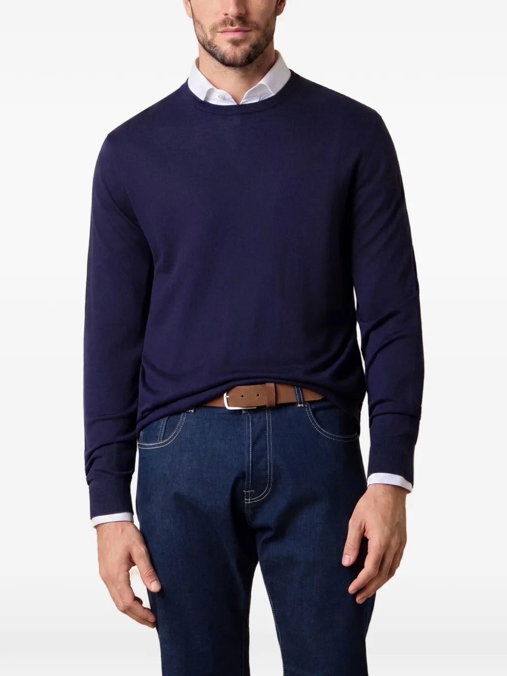Brooks Brothers Trui met ronde hals Blauw