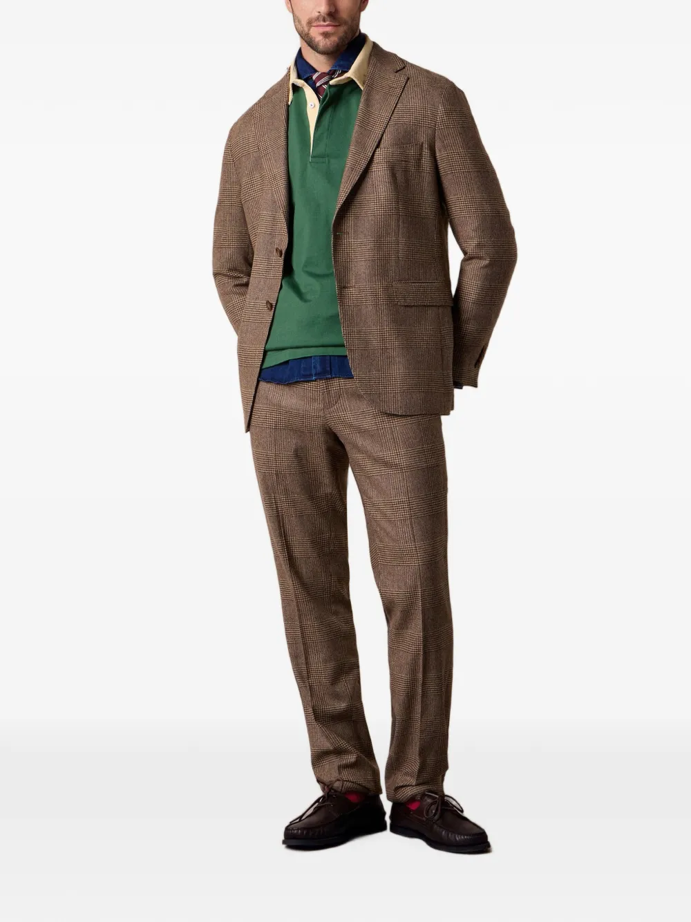 Brooks Brothers corduroy-collar Rugby polo shirt Groen