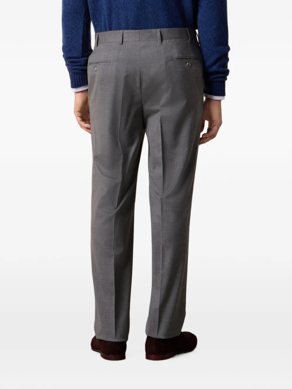 Brooks Brothers Travel twill broek met vlakke voorkant Grijs