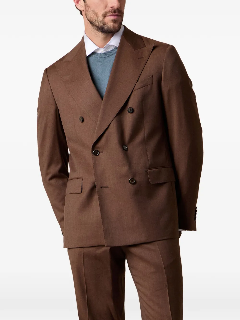 Brooks Brothers Blazer met dubbele rij knopen Bruin