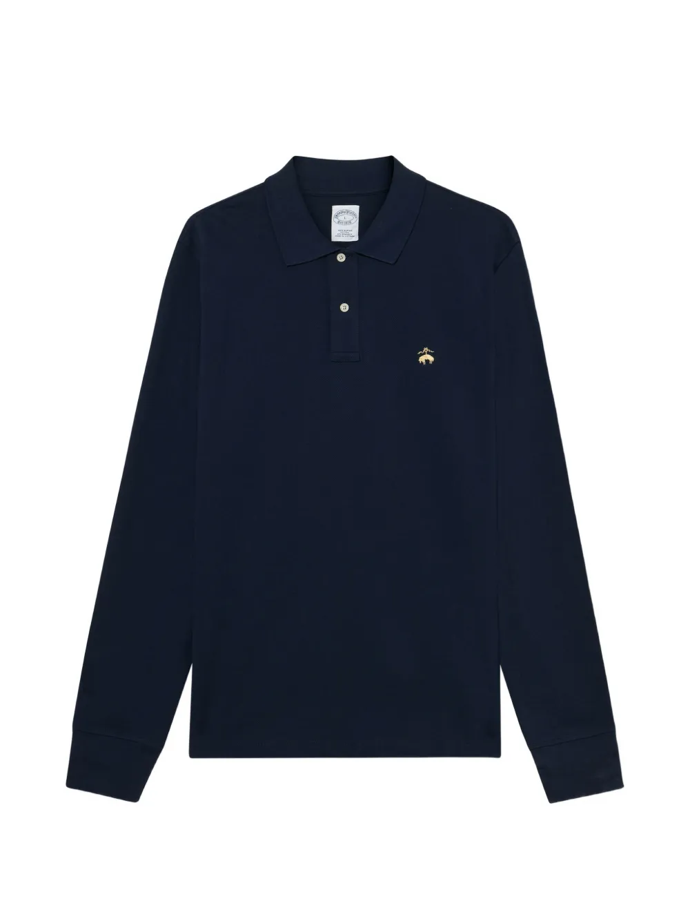 Brooks Brothers Supima logo-embroidered long-sleeve polo shirt - Blu