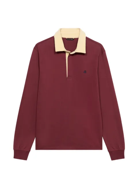 Brooks Brothers corduroy-collar logo-embroidered polo shirt