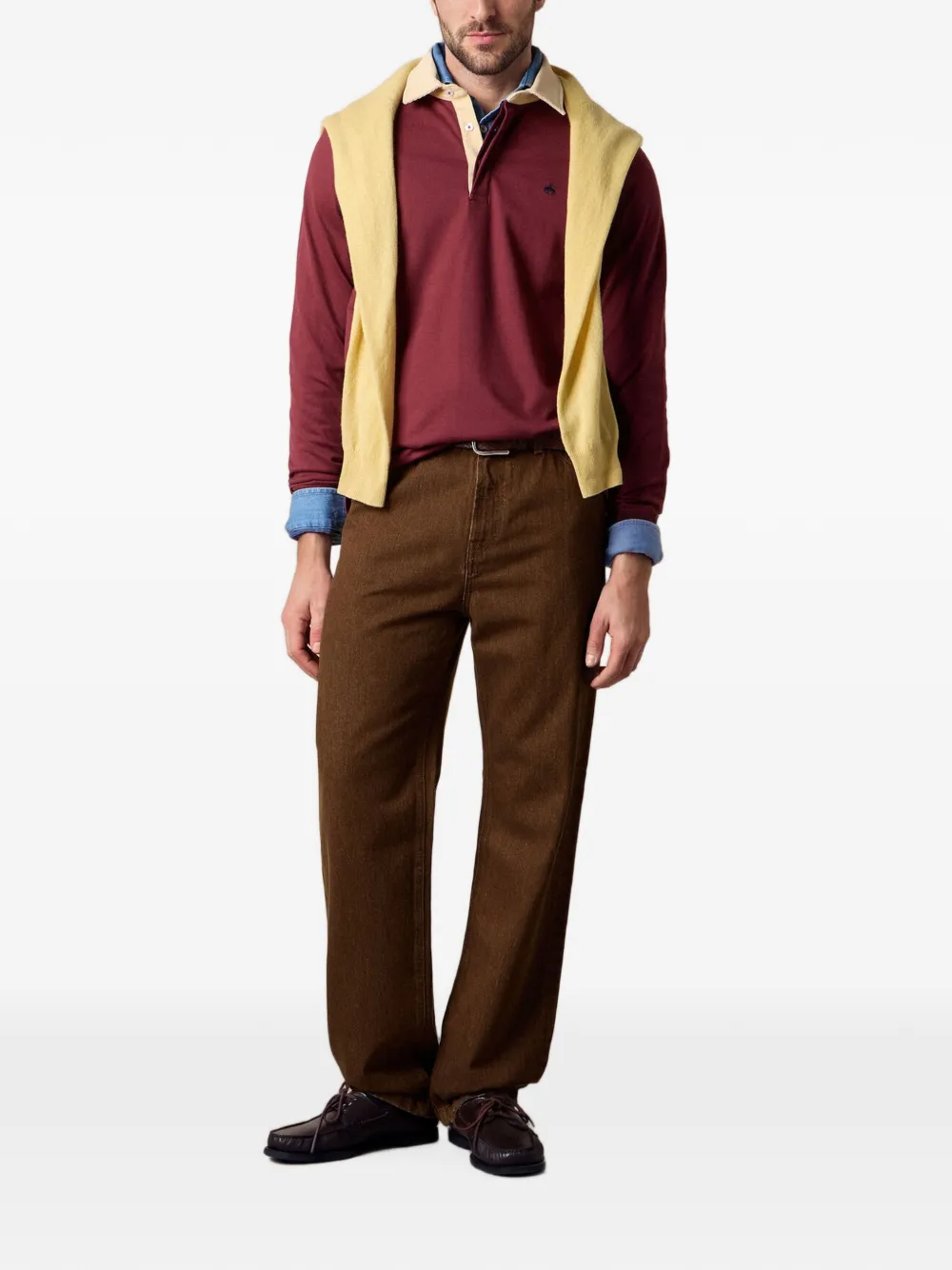 Brooks Brothers Poloshirt met ribfluwelen kraag en geborduurd logo Rood