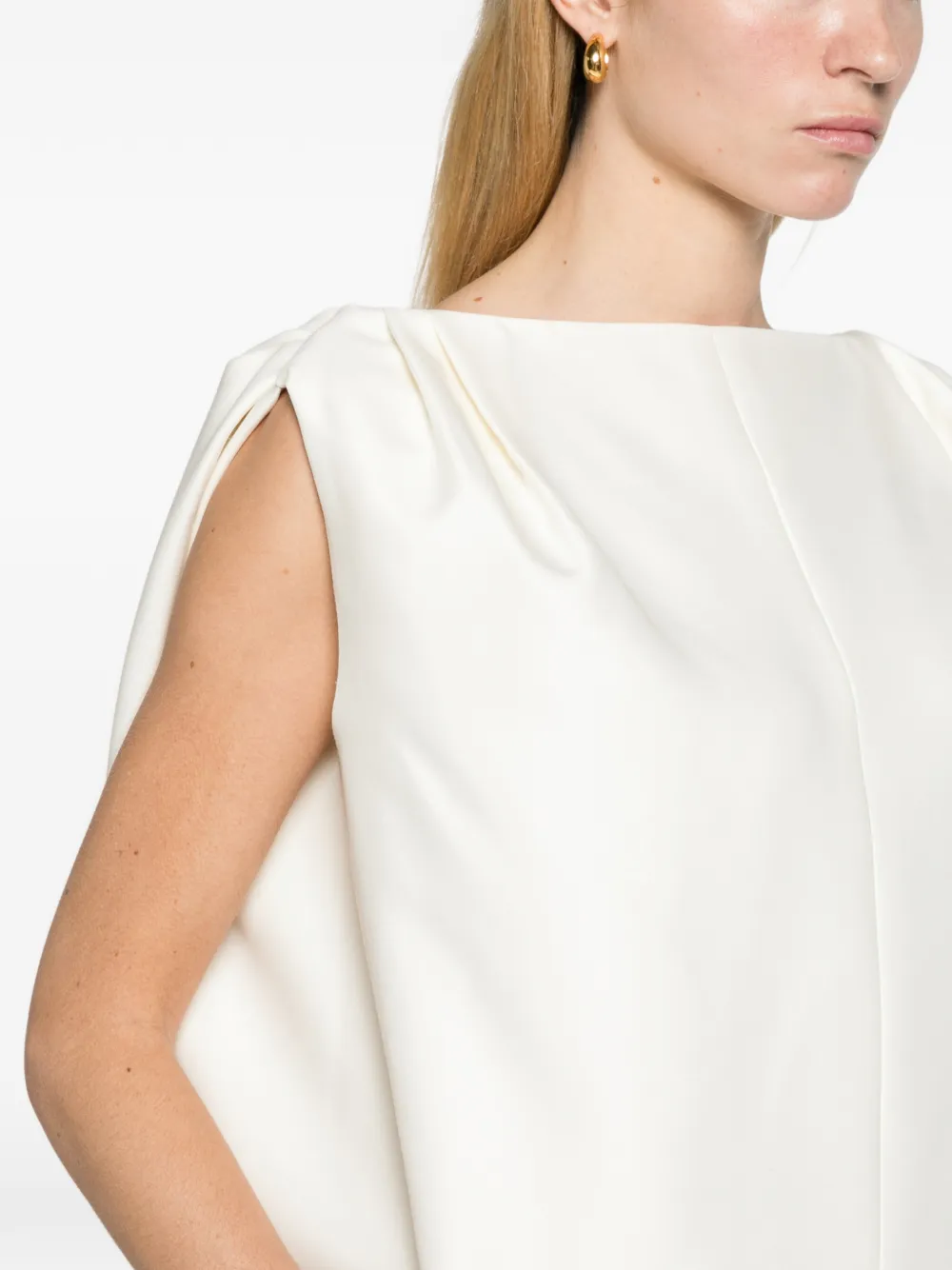 Balenciaga short sack dress in ivory Wit