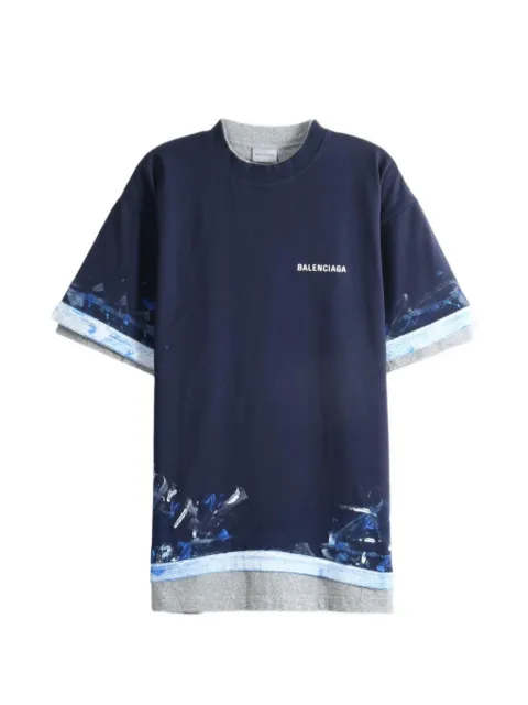 Balenciaga layered paint-splatter T-shirt