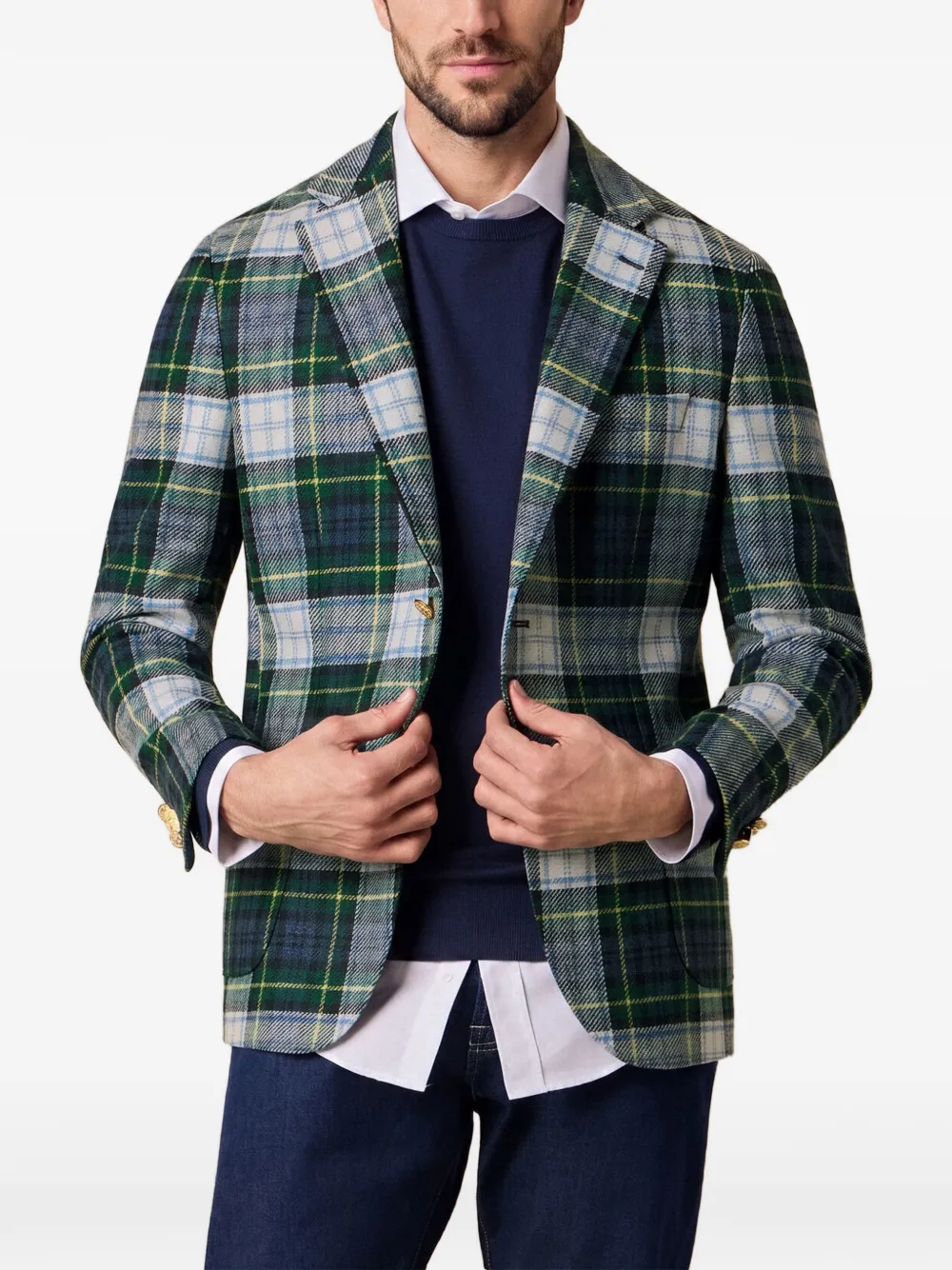 Brooks Brothers Blazer met tartan-ruit Groen