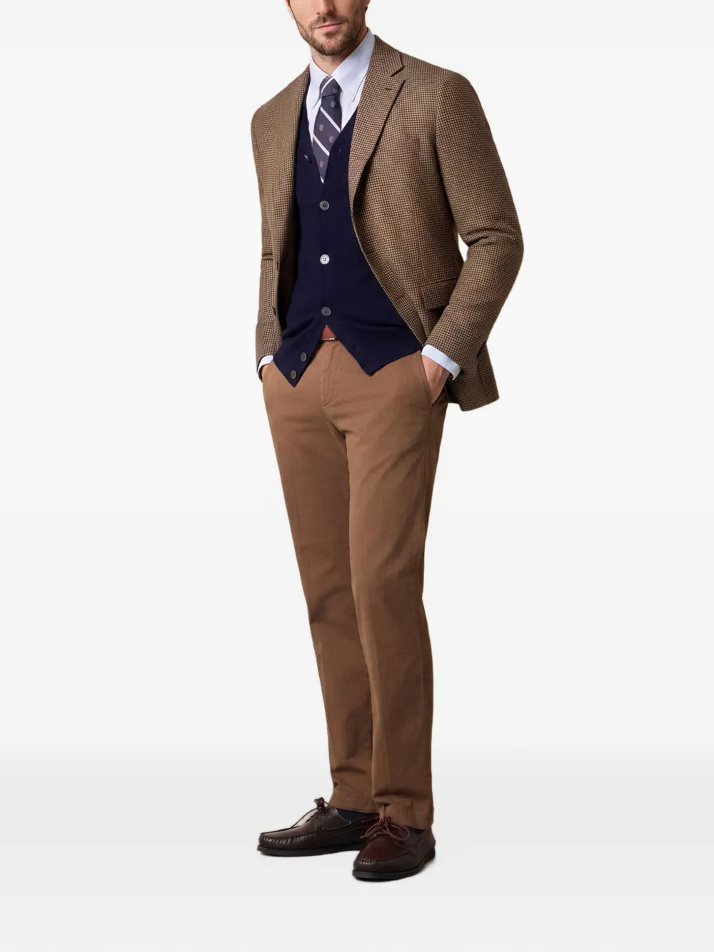 Brooks Brothers Blazer met enkele rij knopen Bruin