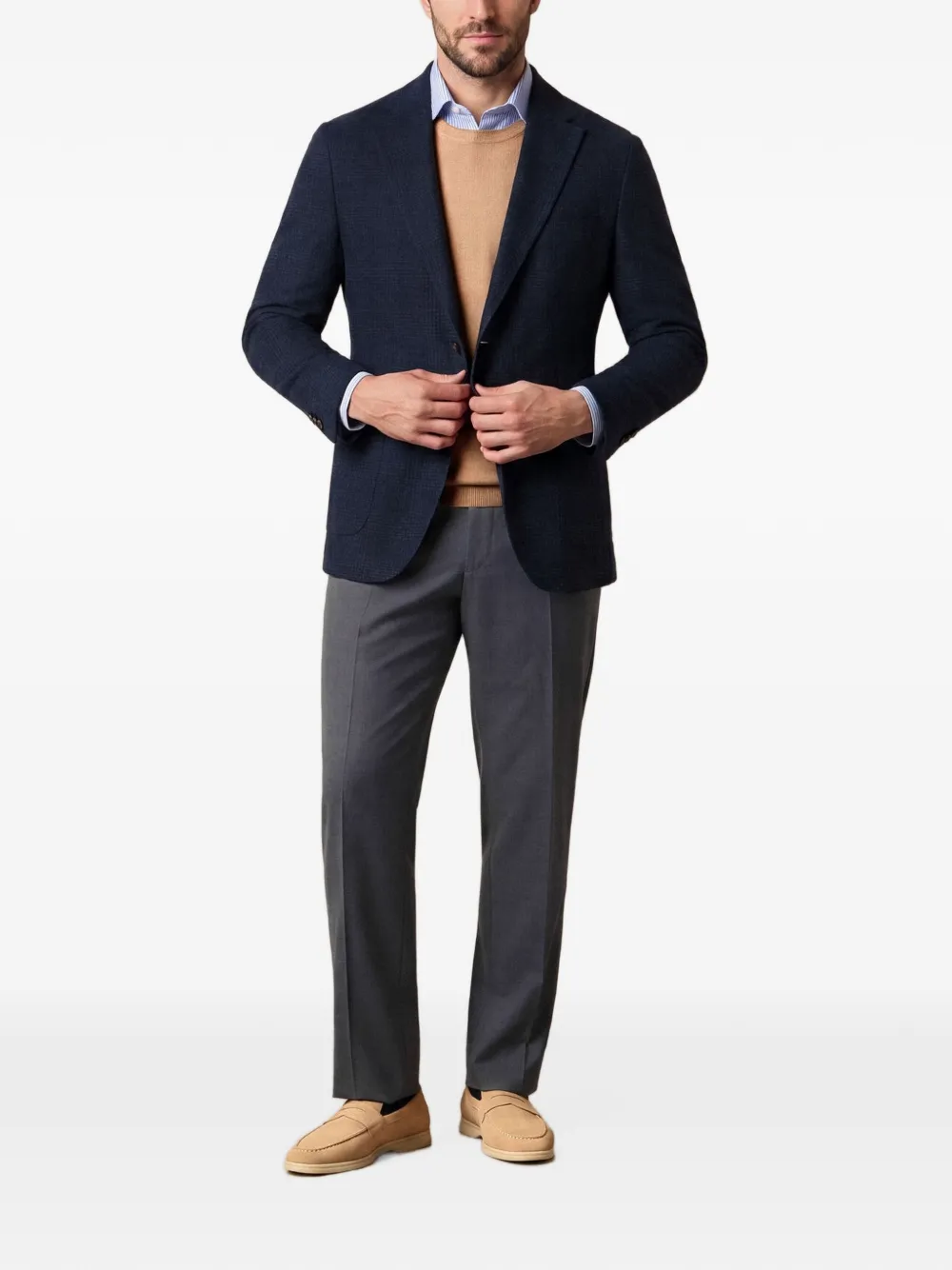 Brooks Brothers Prince of Wales geruite blazer Blauw