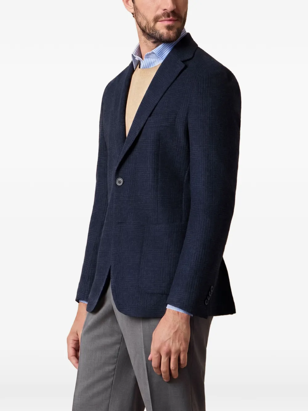 Brooks Brothers Prince of Wales geruite blazer Blauw