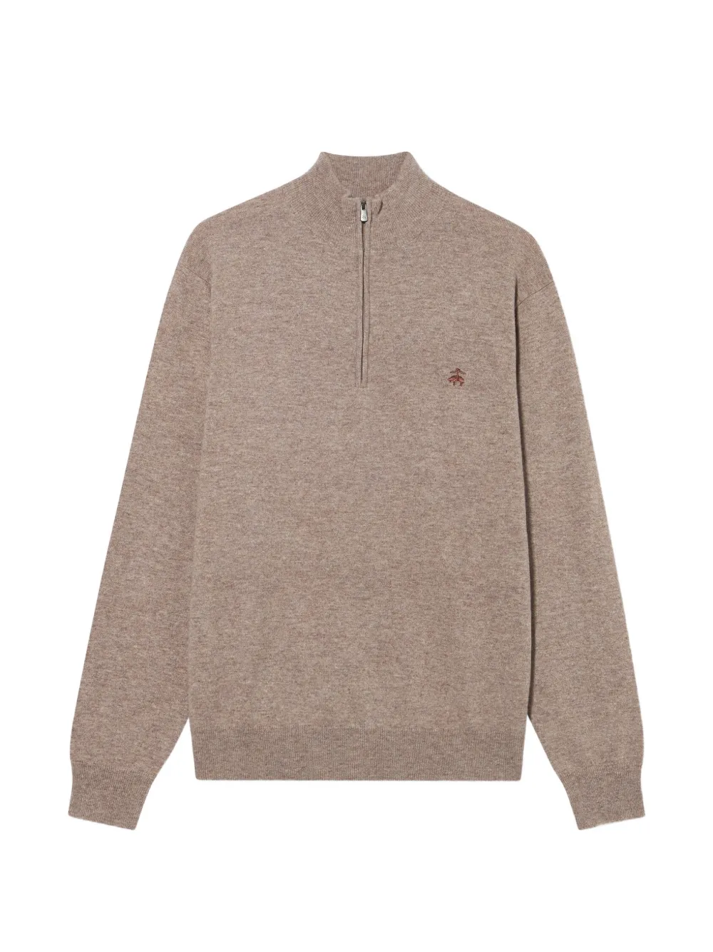Brooks Brothers half-zip logo-embroidered sweater - Toni neutri