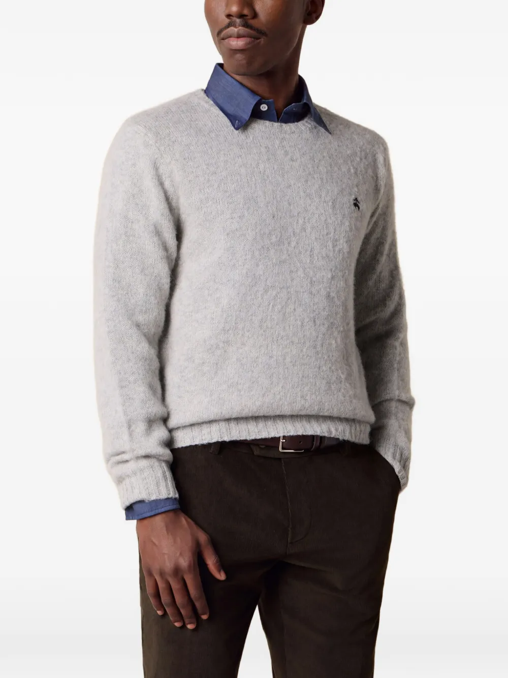 Brooks Brothers Trui met geborduurd logo Grijs