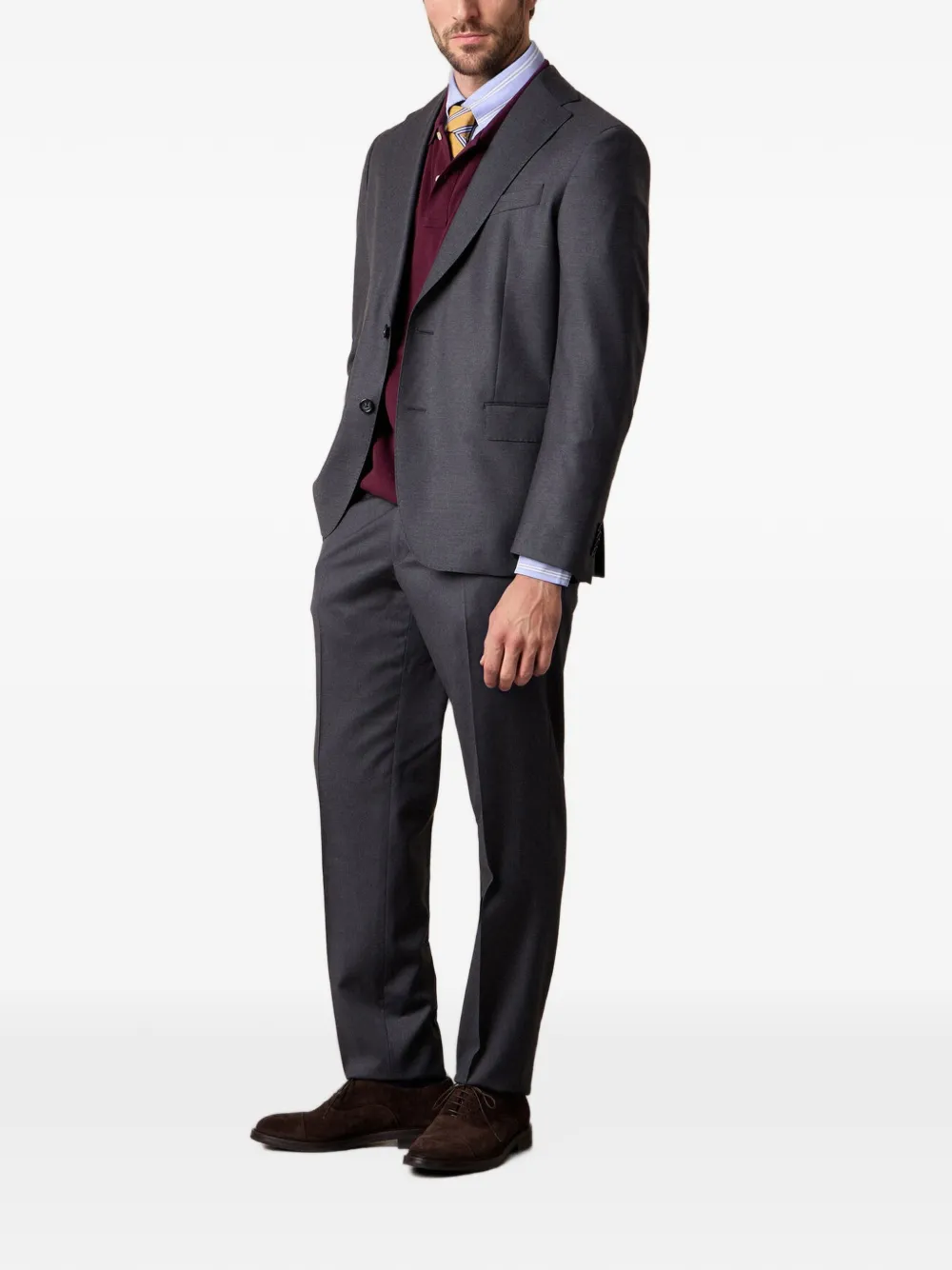 Brooks Brothers single-breasted wool blazer Grijs