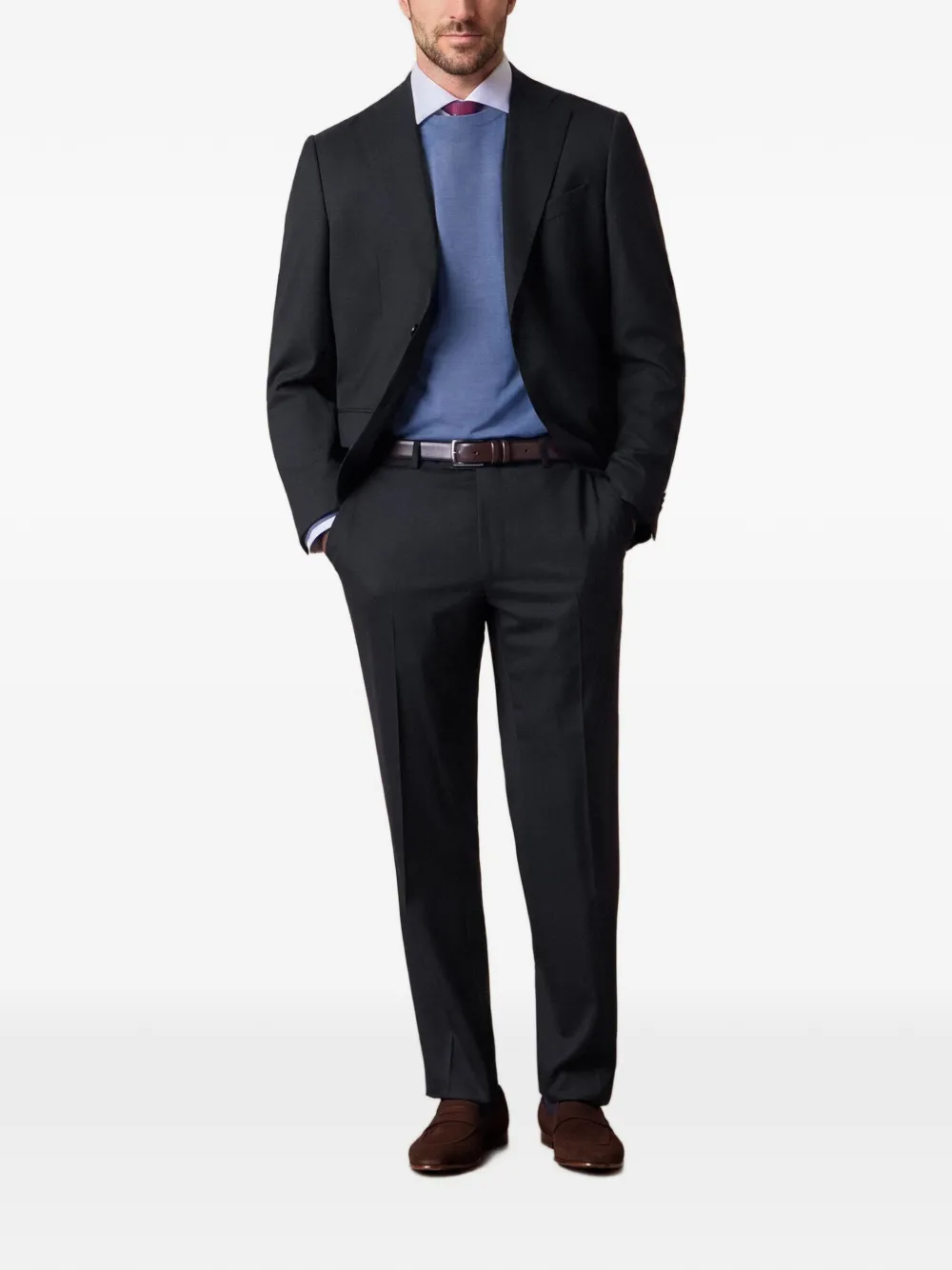 Brooks Brothers Broek met platte voorkant Zwart