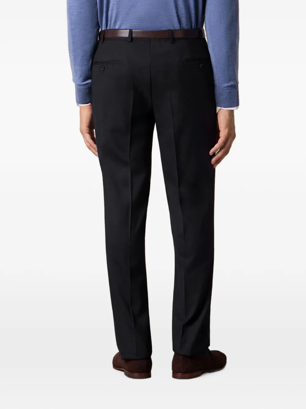 Brooks Brothers Broek met platte voorkant Zwart
