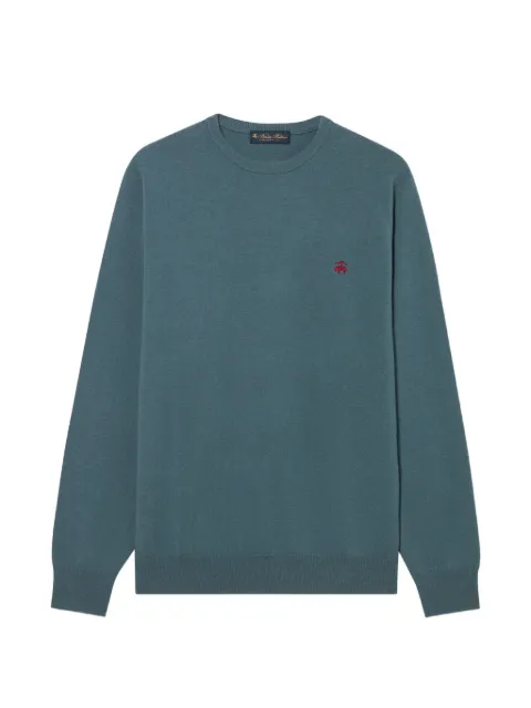 Brooks Brothers logo-embroidered wool sweater