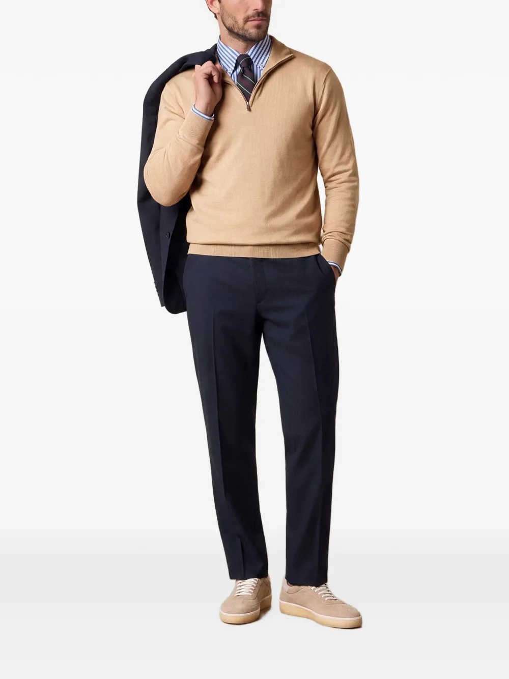 Brooks Brothers Wollen blazer met enkele rij knopen Blauw