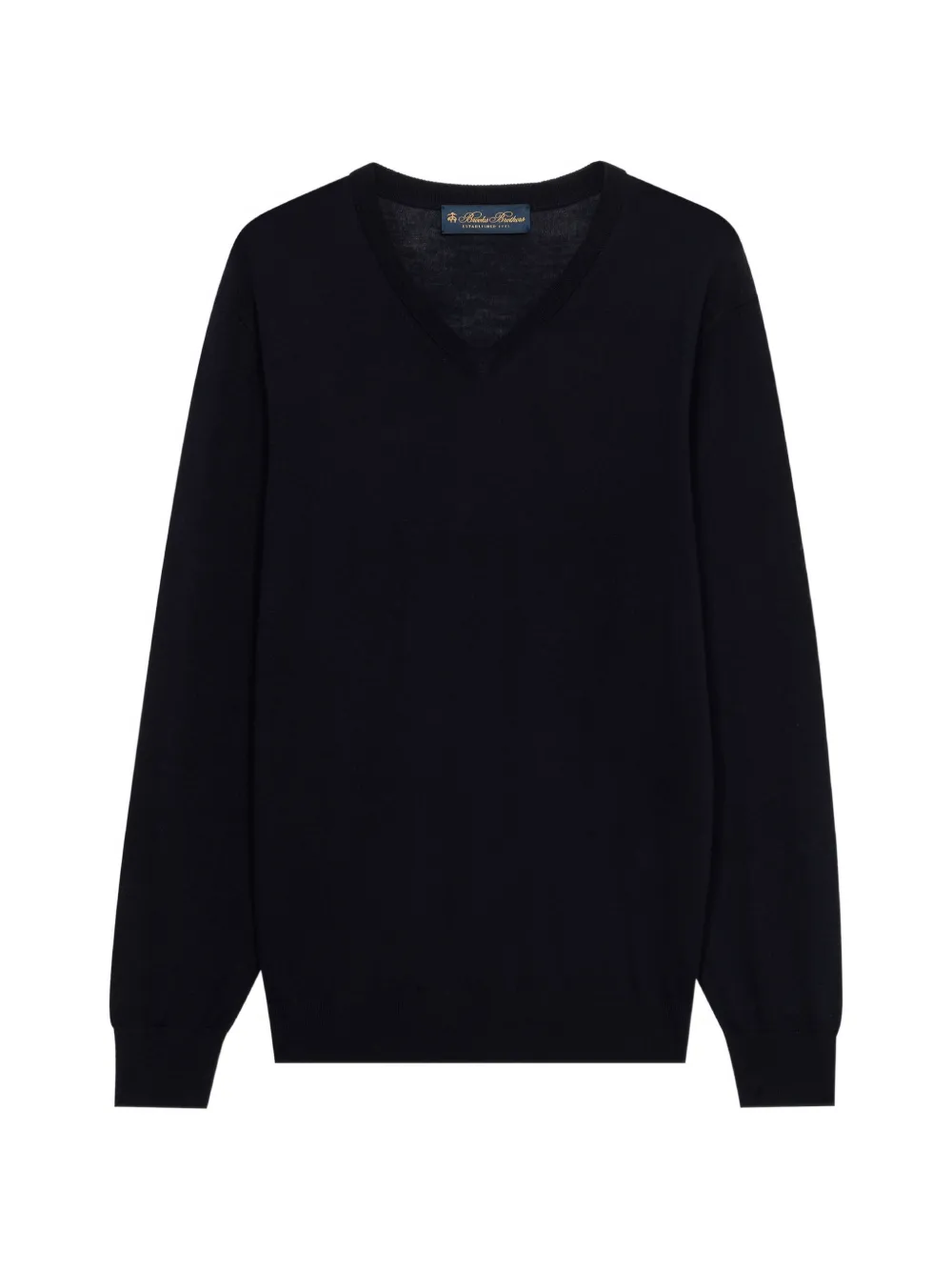 Brooks Brothers pull en laine mérinos à col v - Bleu Brooks Brothers pull en laine mérinos à col v - Bleu