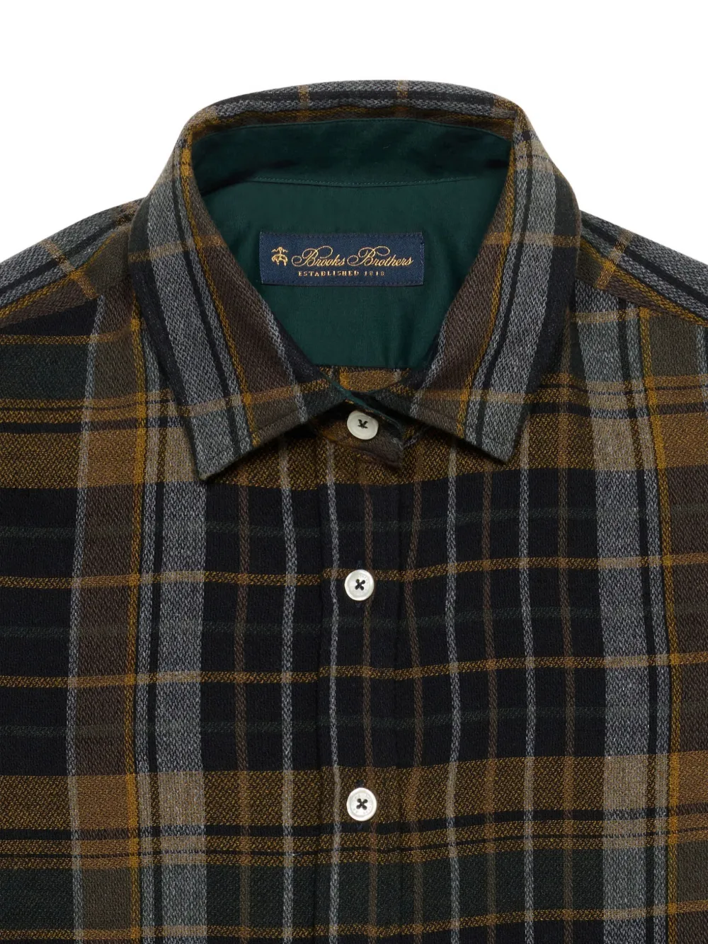 Brooks Brothers check-pattern shirt Zwart