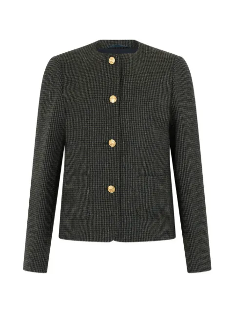 Brooks Brothers Pied de Poule collarless jacket