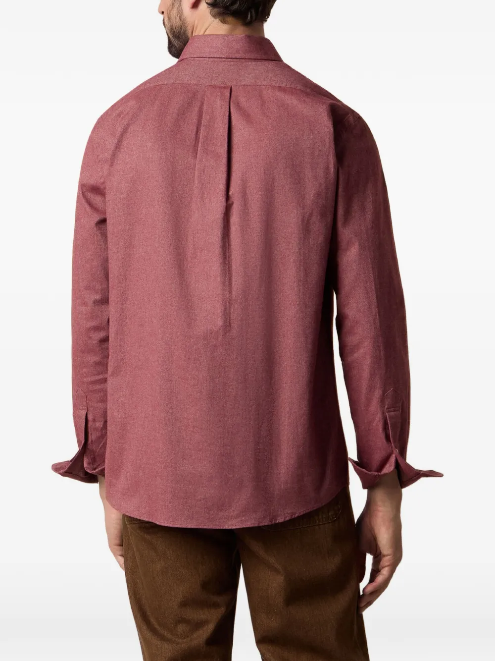 Brooks Brothers Twill overhemd met gespreide kraag Rood