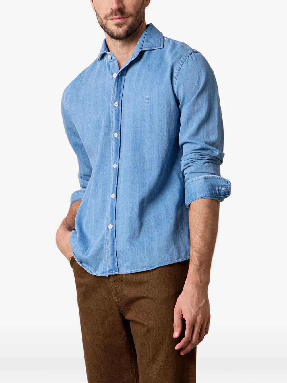 Brooks Brothers Denim overhemd Blauw