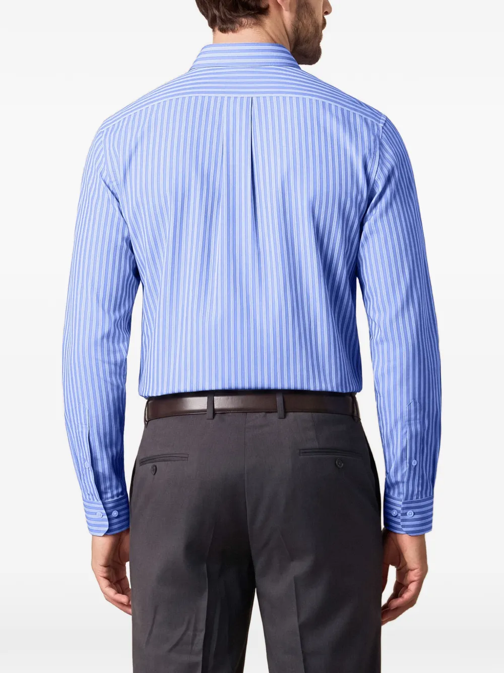 Brooks Brothers Slim-fit gestreept popeline overhemd Blauw