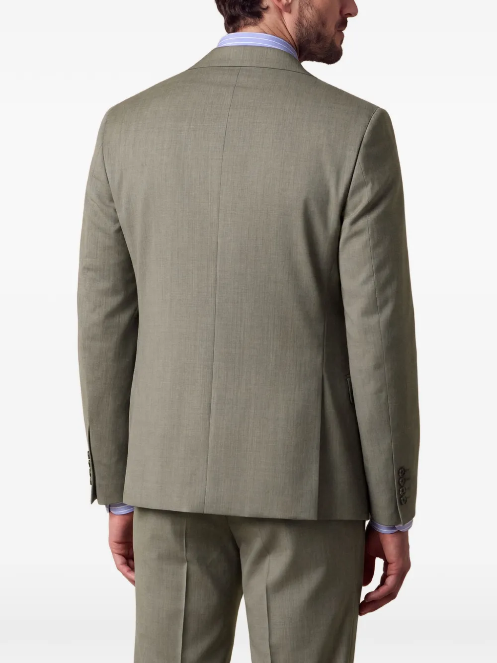 Brooks Brothers Performance Twill blazer met scheerwol Groen