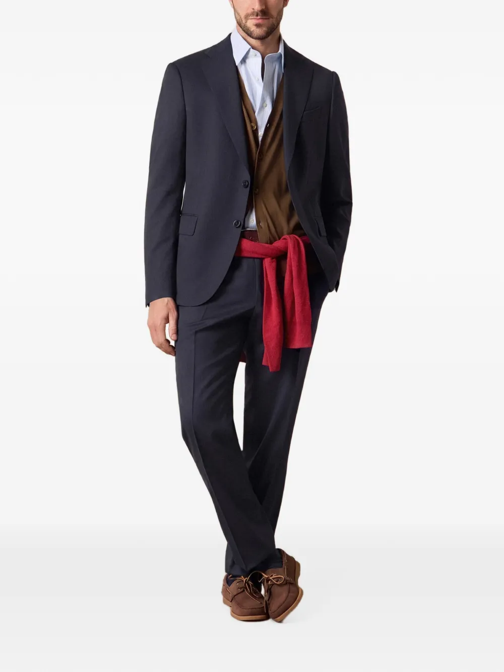 Brooks Brothers Blazer met enkele rij knopen Blauw