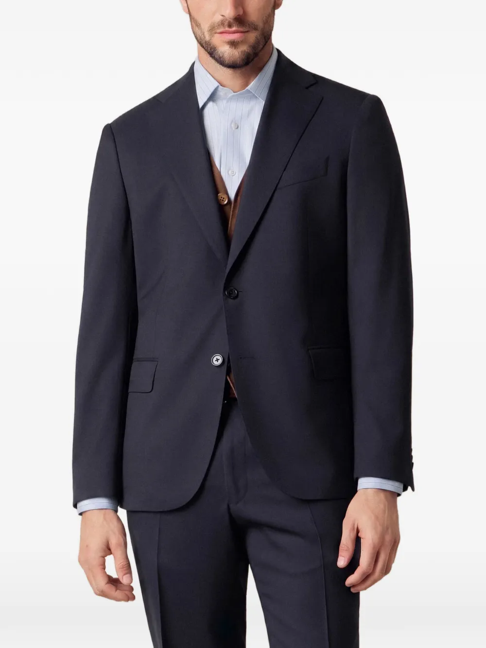 Brooks Brothers Blazer met enkele rij knopen Blauw