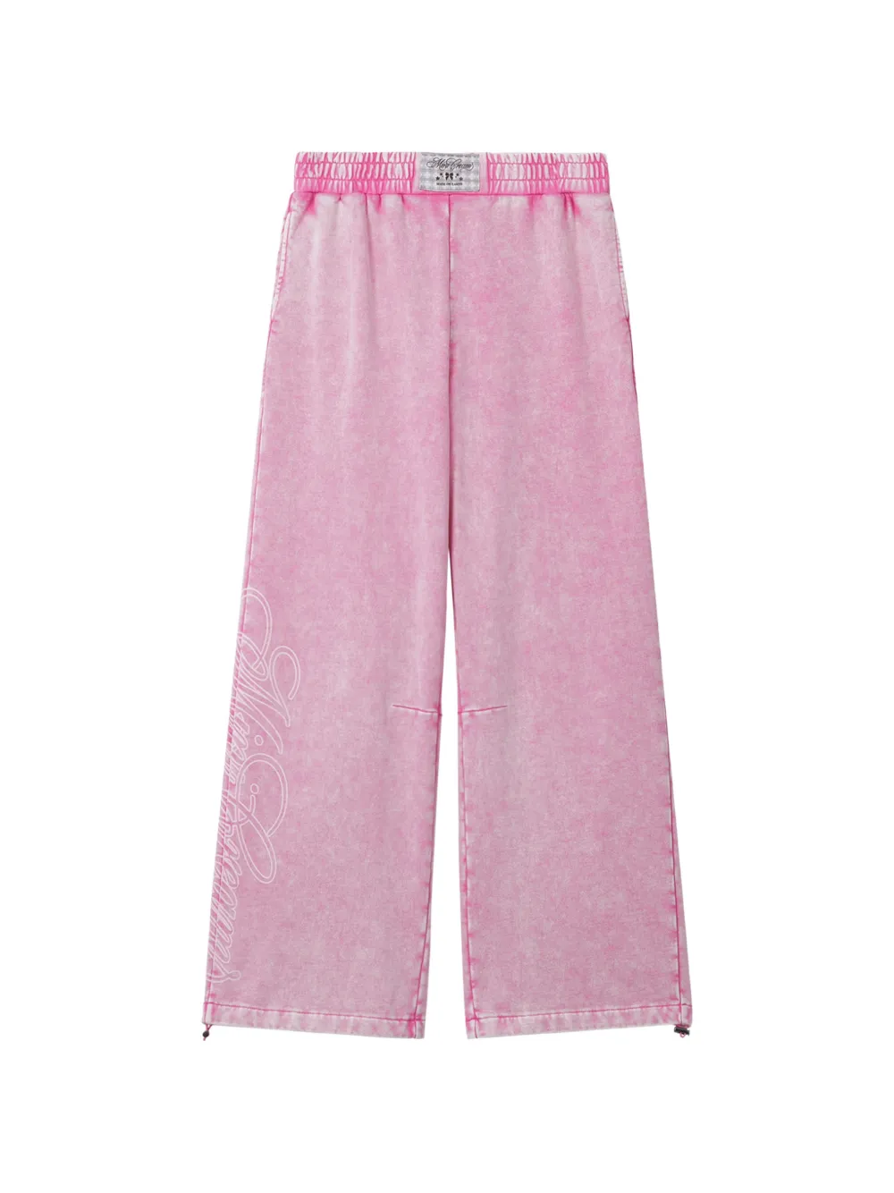 Mini Cream logo-print wide-leg trousers