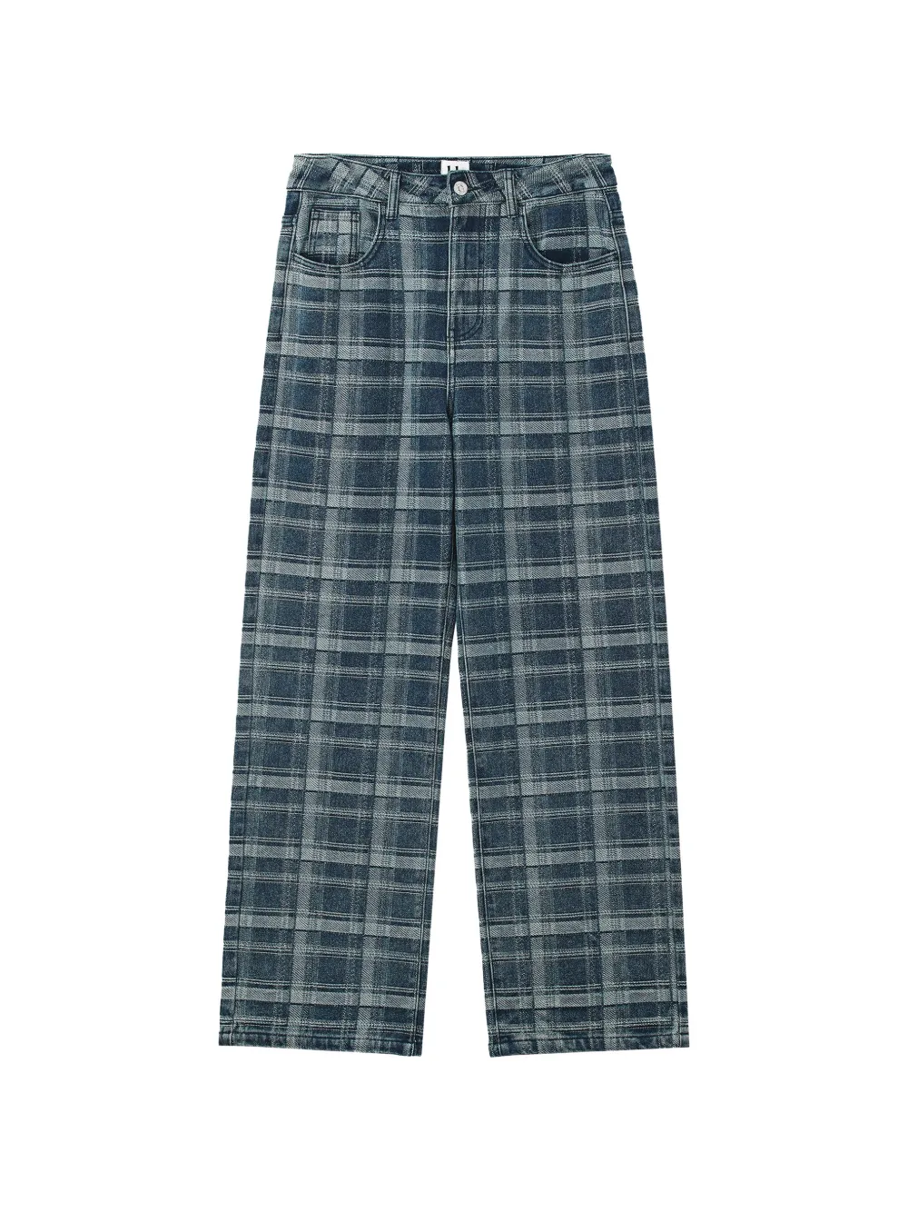B+ab plaid jeans Blauw