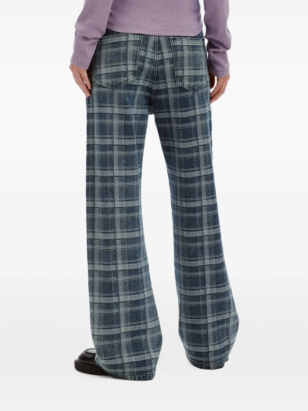 b+ab plaid jeans Blauw