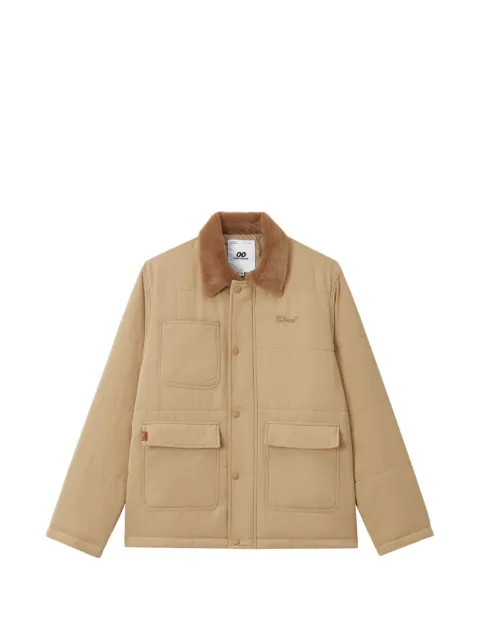 CHOCOOLATE quilted faux-fur collar jacket